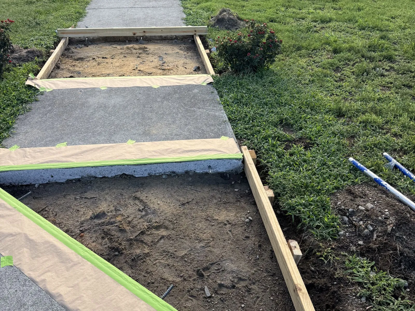 Sidewalk before concrete pour